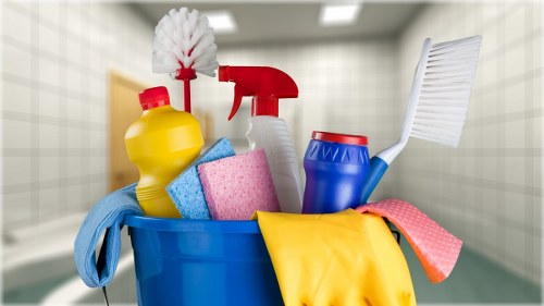 Recycling-focused carpet cleaning team in Bromley preparing waste for separation
