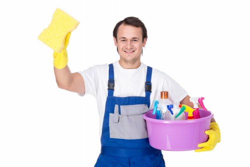 Upholstery cleaning equipment used on a fabric sofa