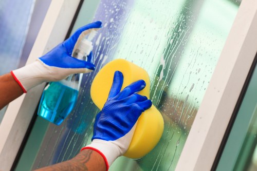 Professional carpet cleaning with controlled floor safety